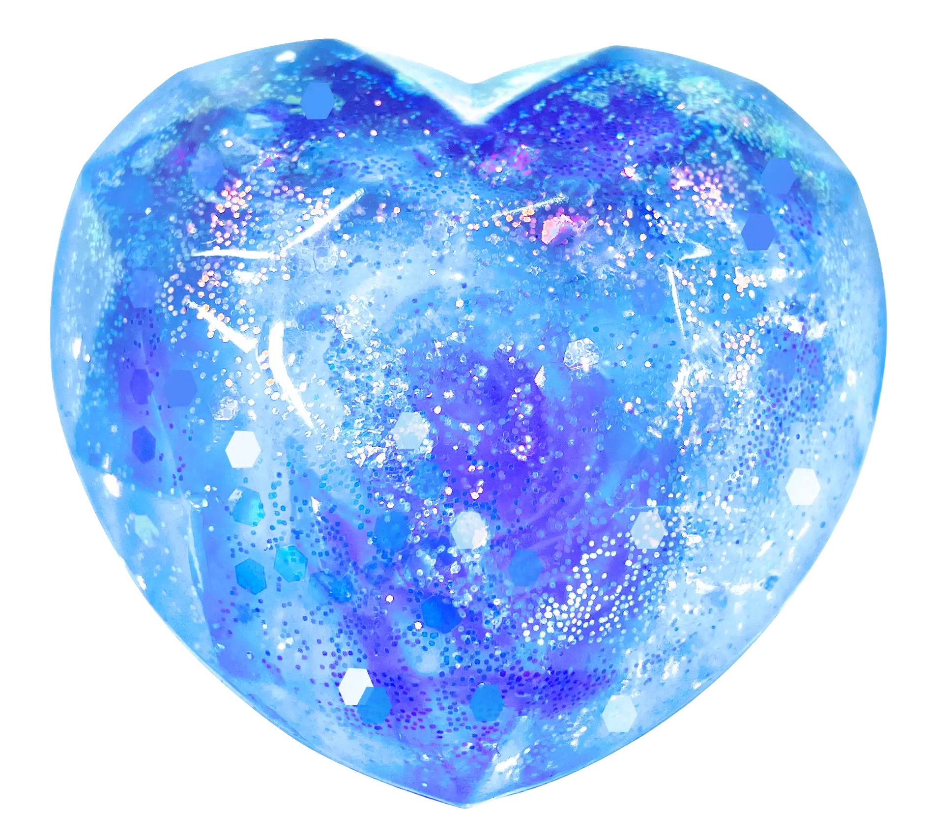 Glitter Heart Squish in Blue