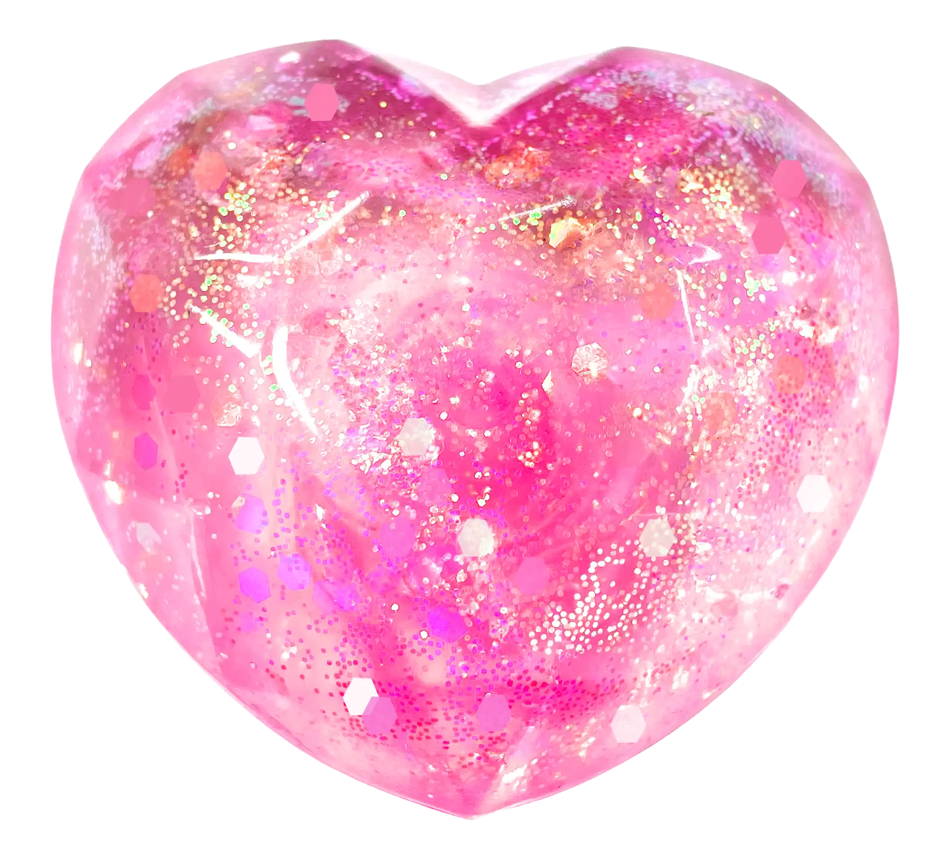 Glitter Heart Squish in Pink