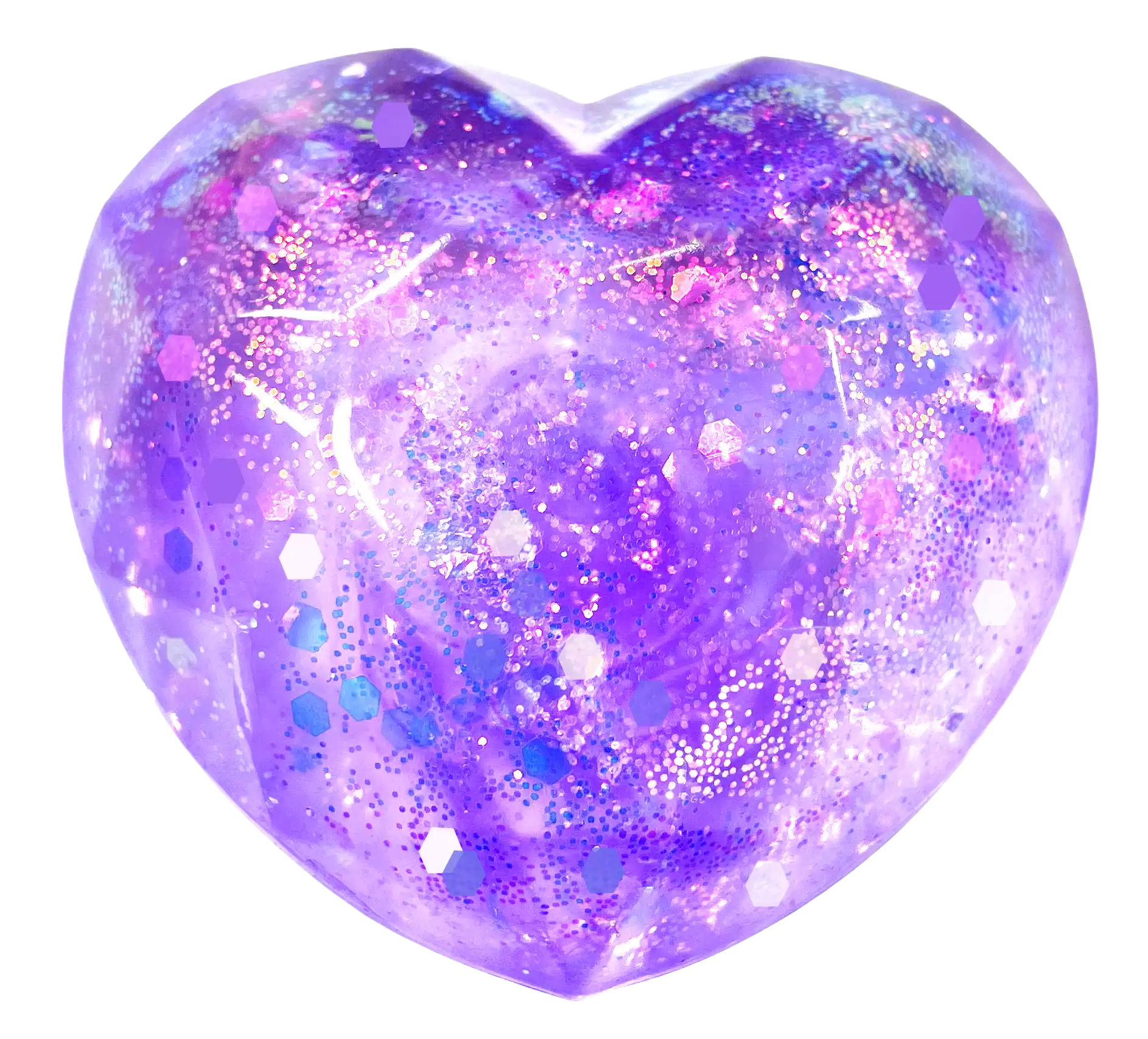Glitter Heart Squish in Purple