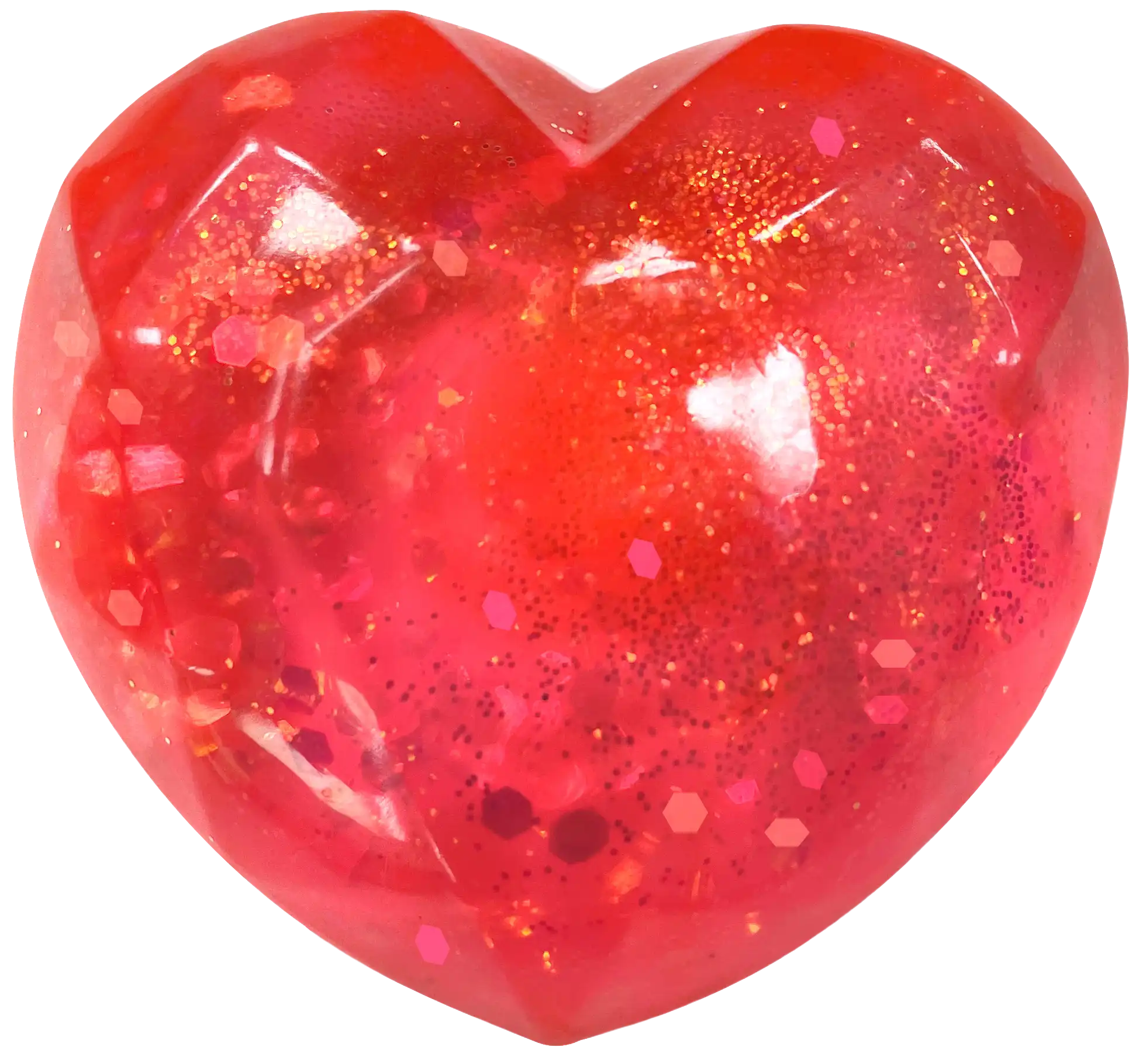 Glitter Heart Squish in Red