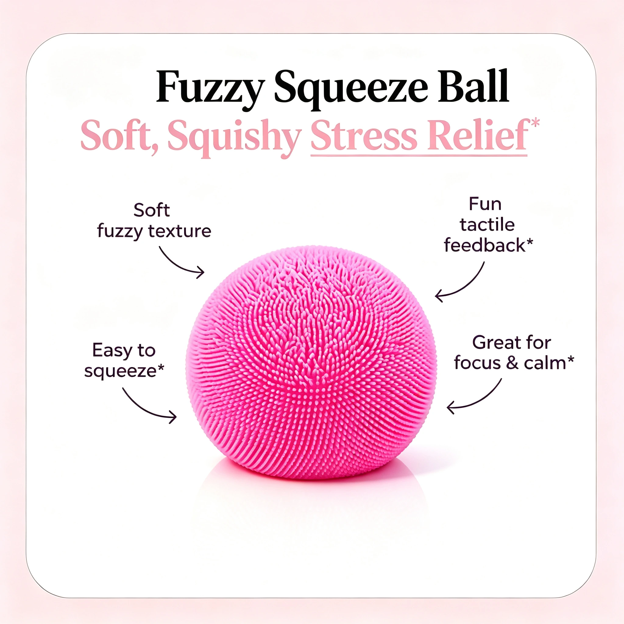 Pink fuzzy squeeze ball benefits