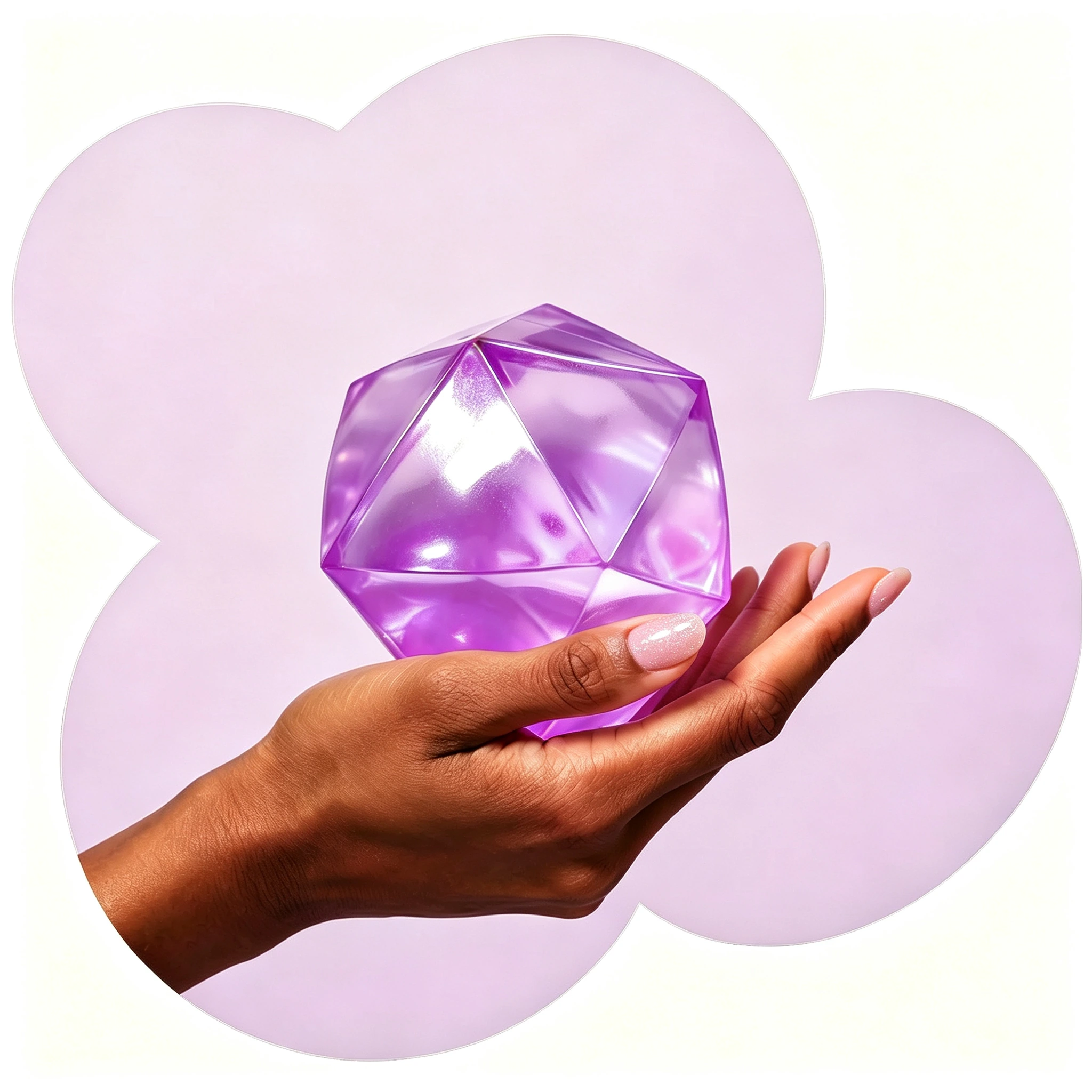 Purple gem squishy toy held in hand