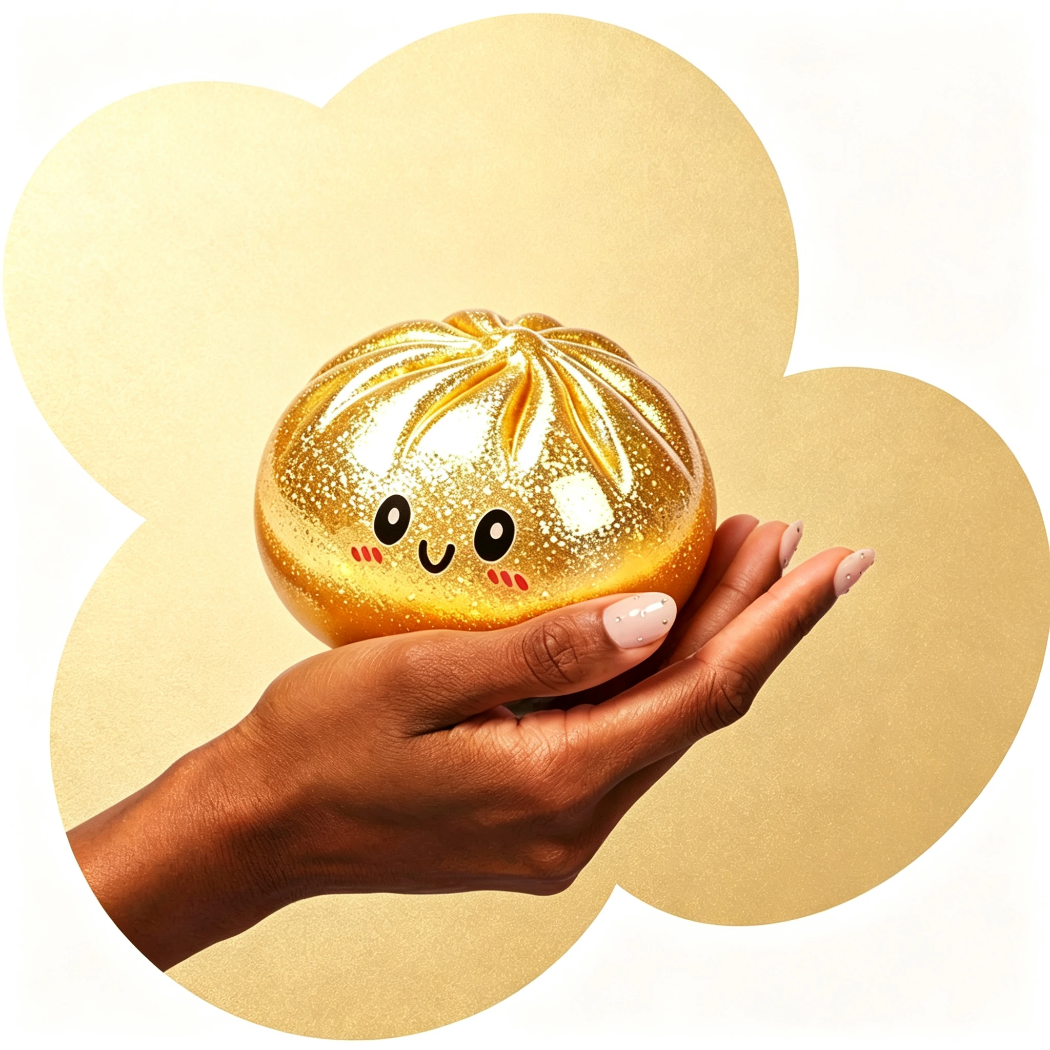 Metallic Dumpling held in hand