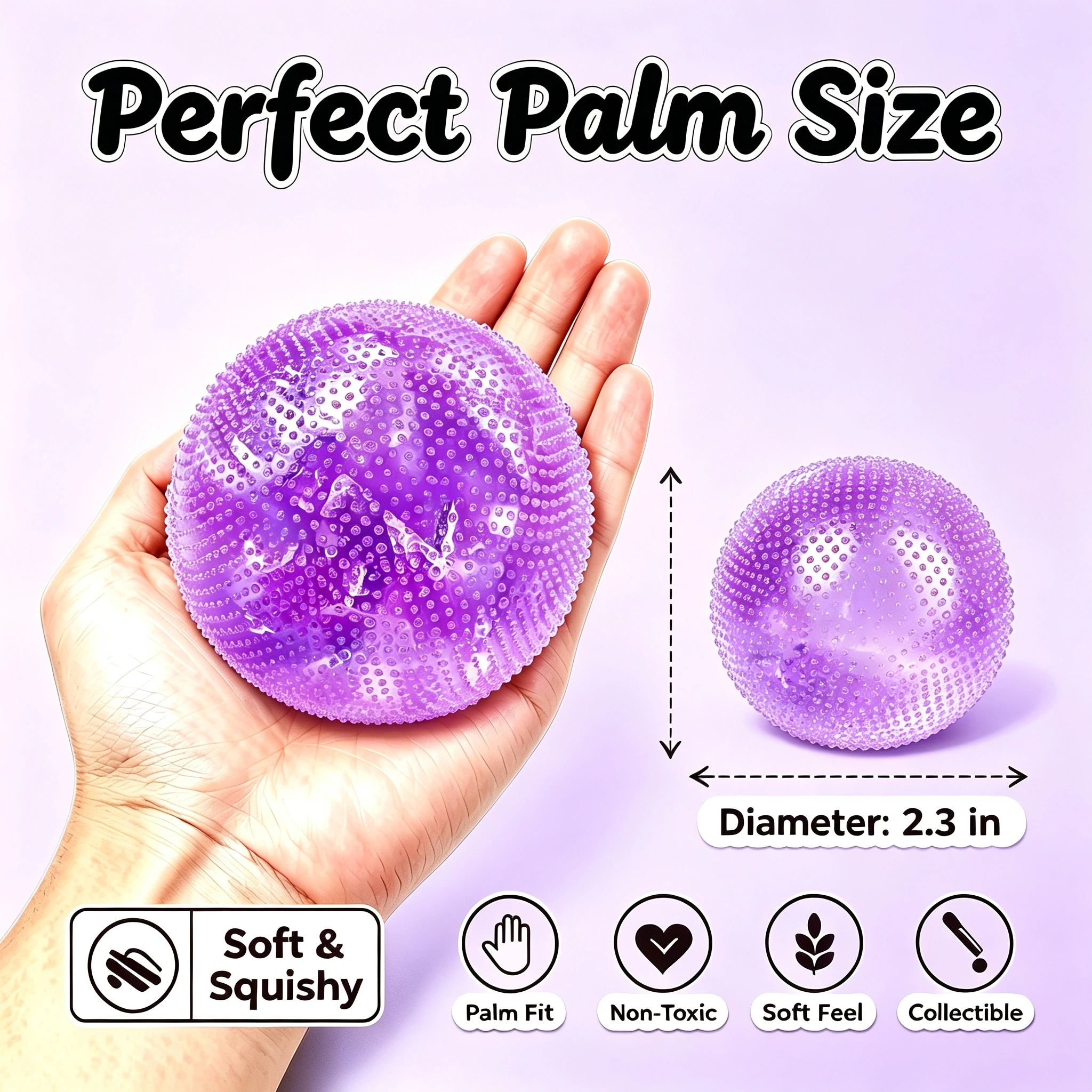Polka Dot Glitter Ball size