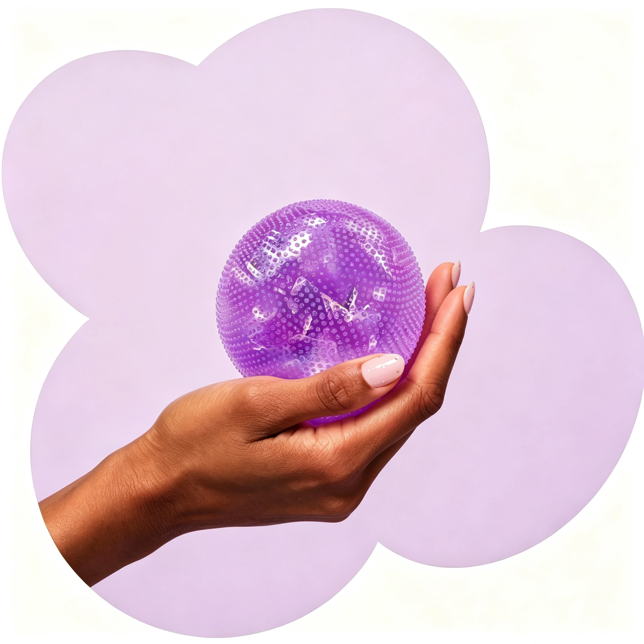 Polka Dot Glitter Ball held in hand