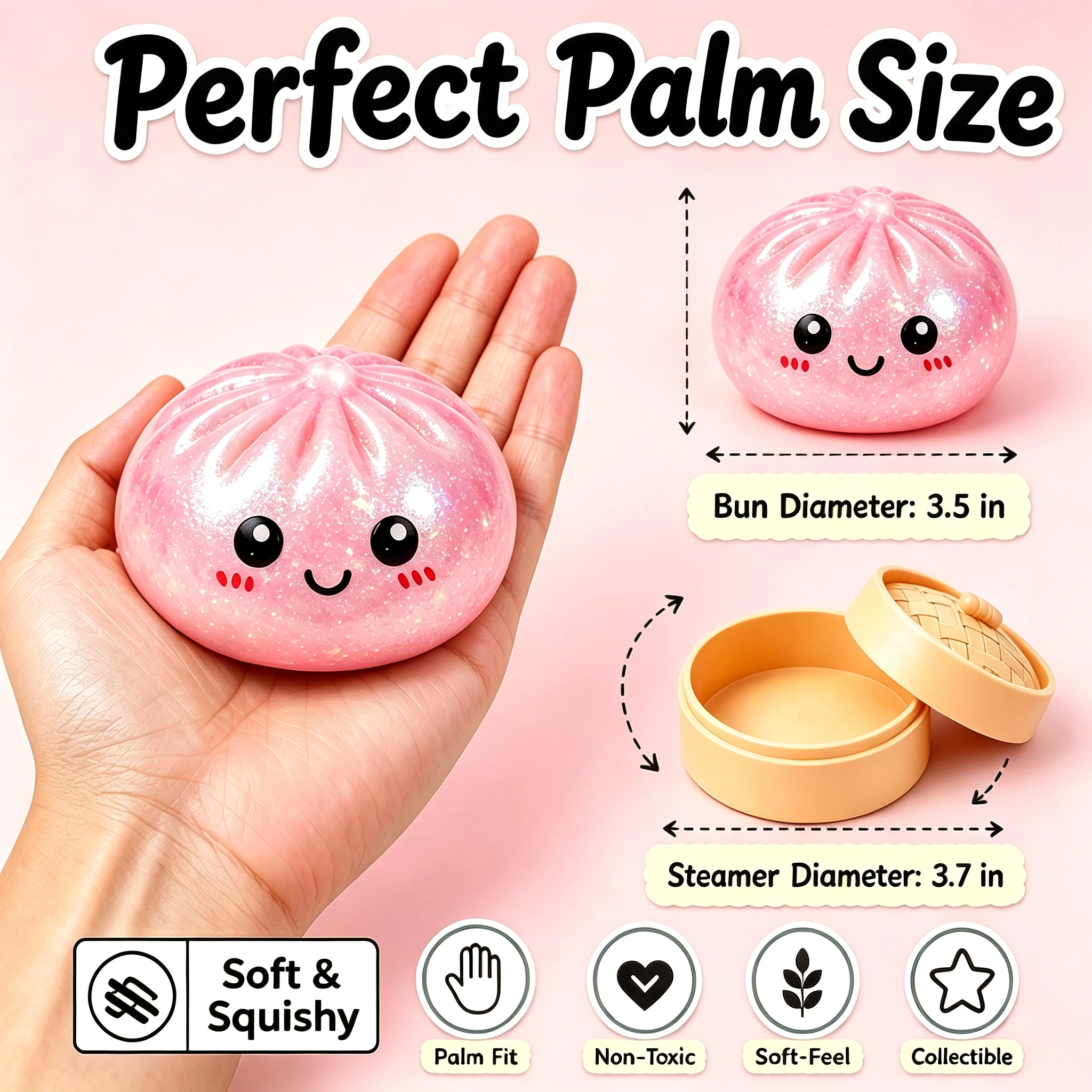 Pink Shining Dumpling size reference